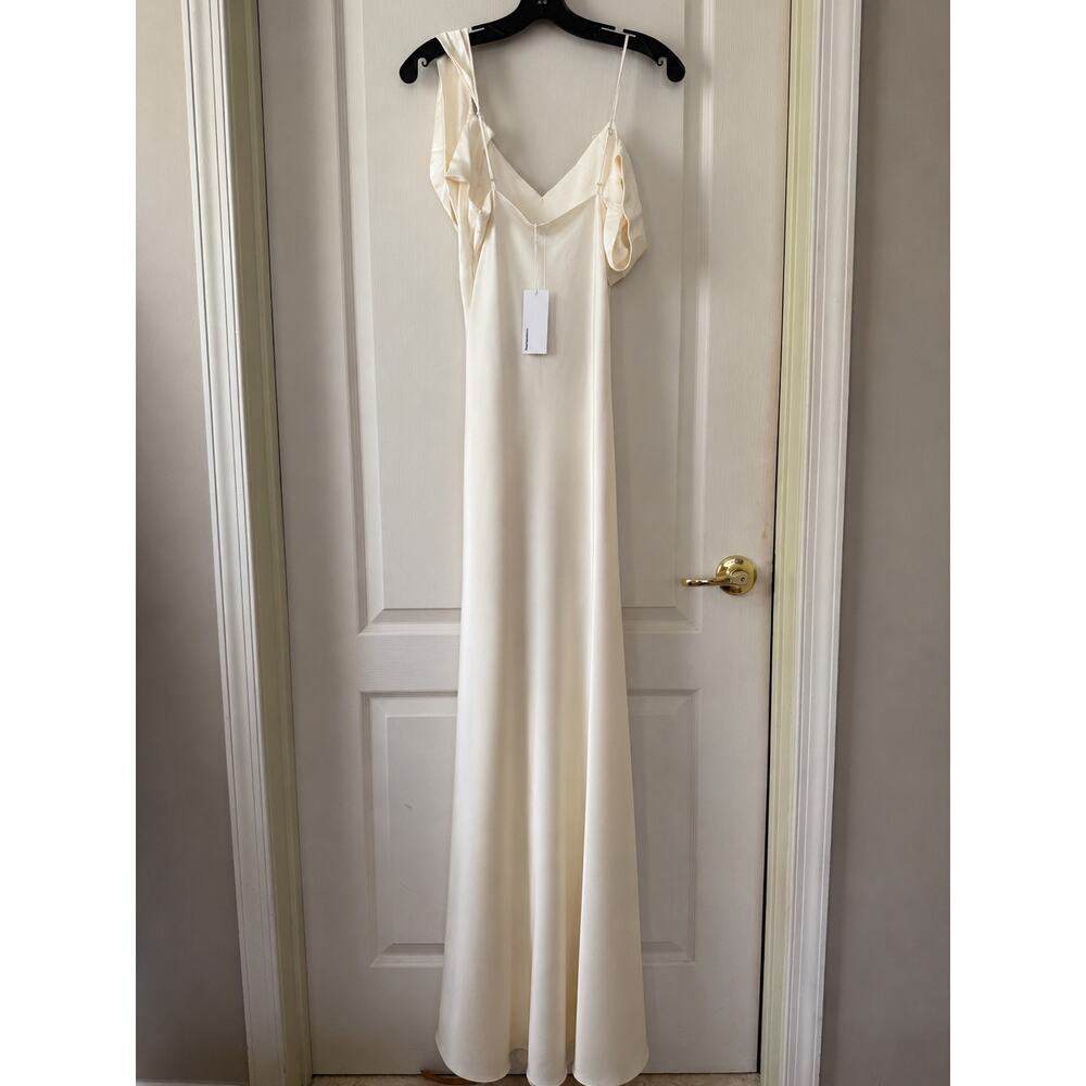 NEW Reformation Ronda silk dress in ivory Size 6 Bridal Long Wedding Gown - Picture 3 of 8